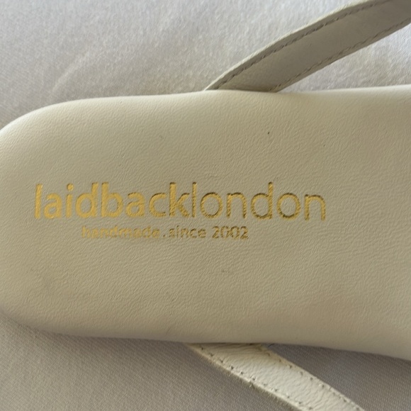 Anthropologie NWT laidback London hand  beaded Vacay all day Flat Sandal happy☀️ - Picture 8 of 9